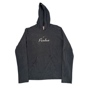 Y2 Nike Purdue Pullover Hoodie Sweatshirt Black Long Sleeve Hooded Womens XL